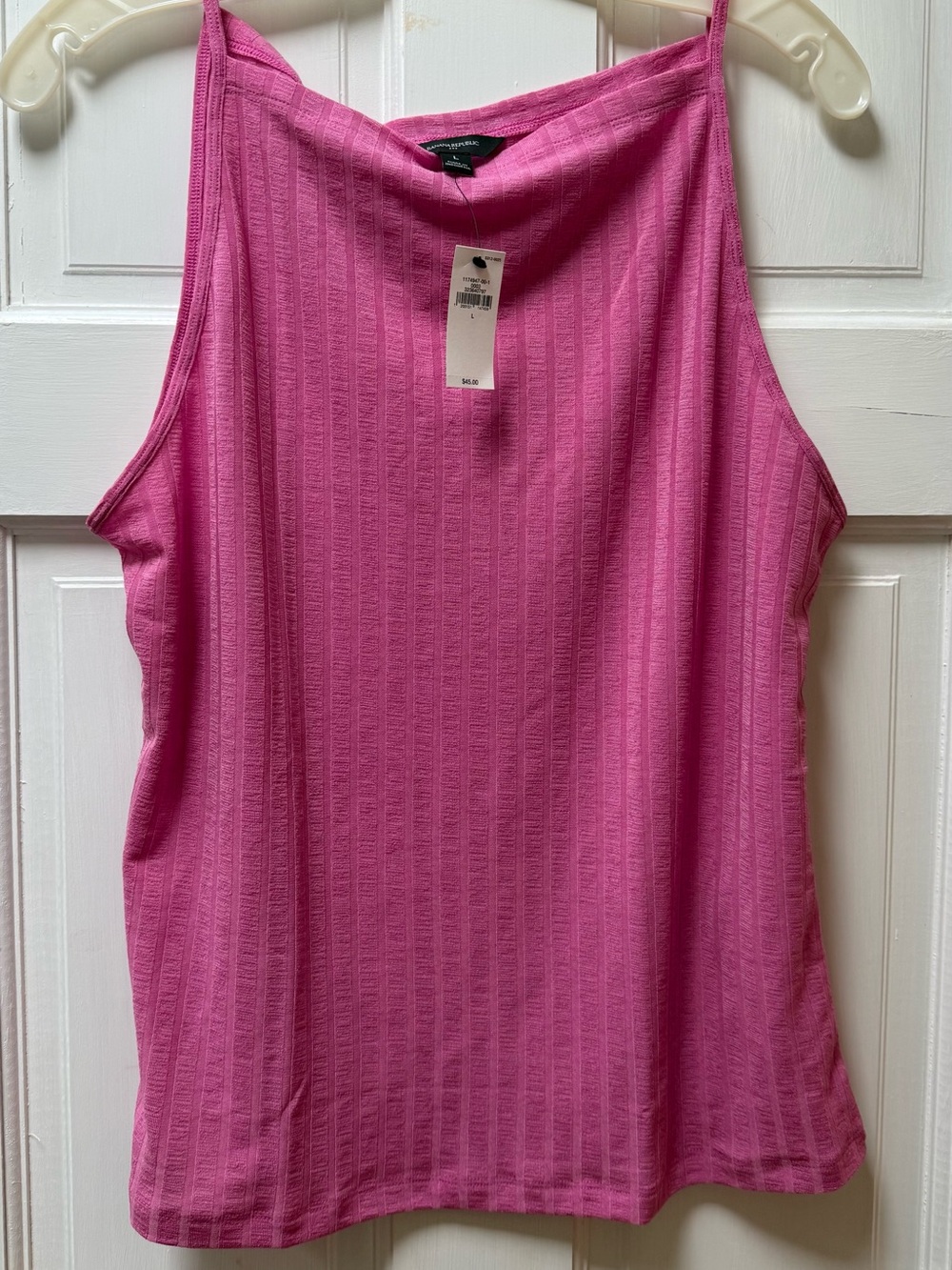 Pink Ribbed Tank Top -